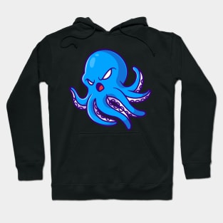 Cute Angry Octopus Cartoon Hoodie